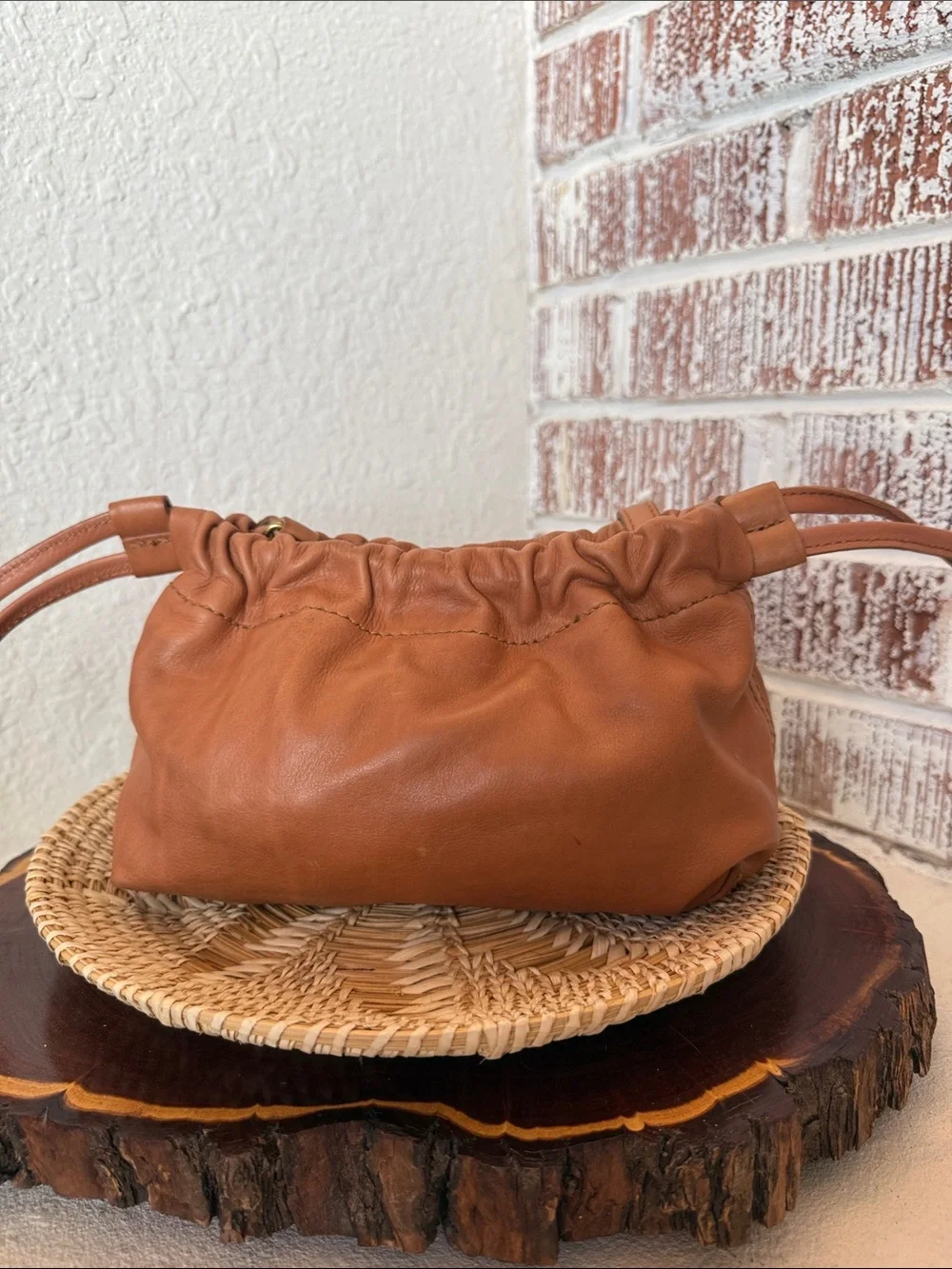 Madewell Leather Drawstring Crossbody Bag